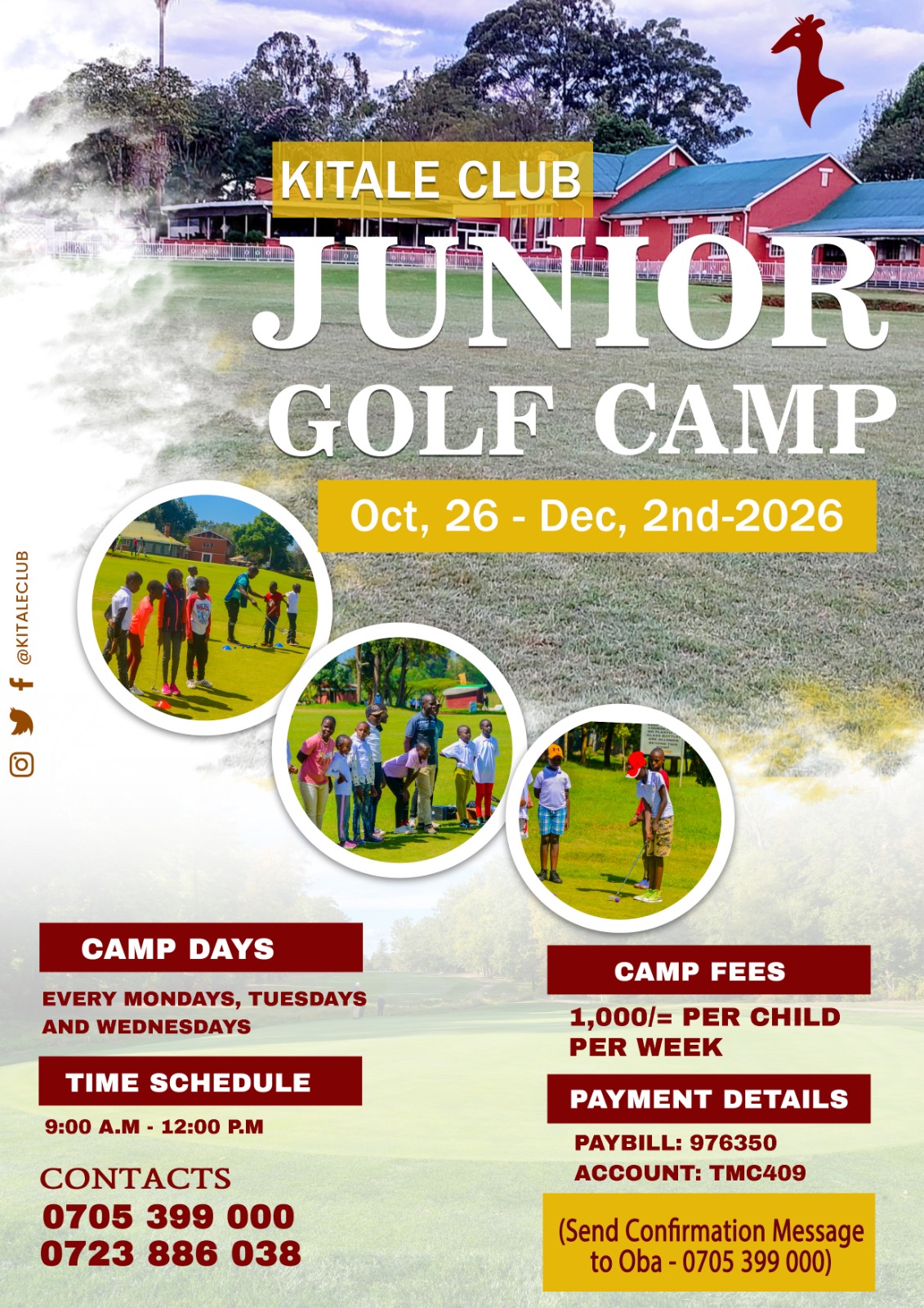 JUNIOR GOLF CAMP OCT - DEC 2026